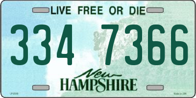 NH license plate 3347366