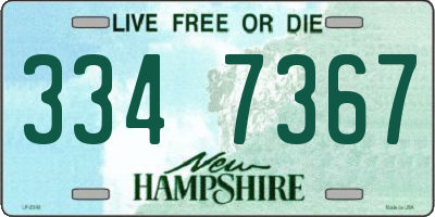 NH license plate 3347367