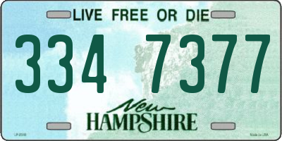 NH license plate 3347377