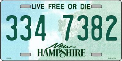 NH license plate 3347382