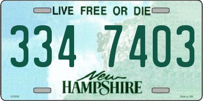 NH license plate 3347403