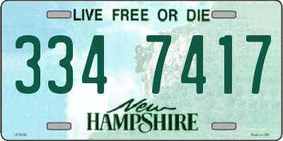 NH license plate 3347417