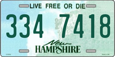 NH license plate 3347418
