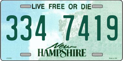 NH license plate 3347419