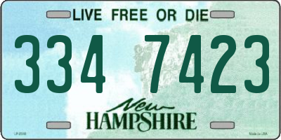 NH license plate 3347423