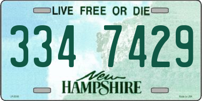 NH license plate 3347429