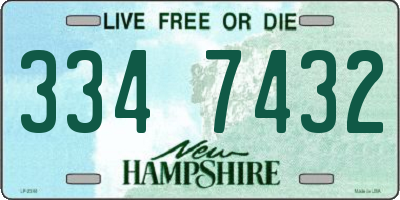 NH license plate 3347432