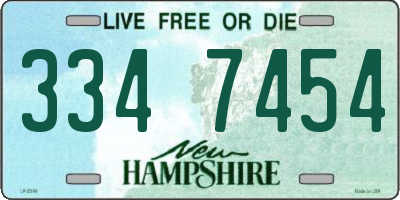 NH license plate 3347454