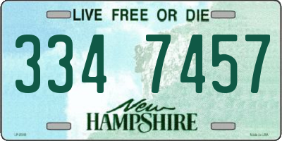 NH license plate 3347457