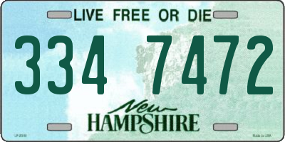 NH license plate 3347472