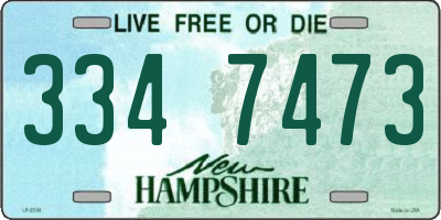NH license plate 3347473