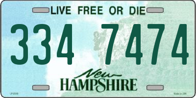 NH license plate 3347474