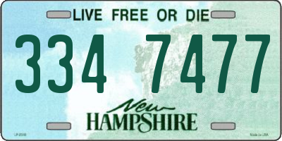NH license plate 3347477