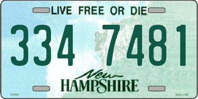 NH license plate 3347481