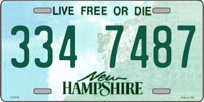 NH license plate 3347487