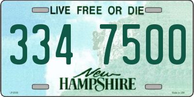 NH license plate 3347500