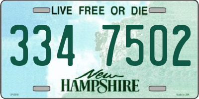 NH license plate 3347502