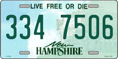 NH license plate 3347506