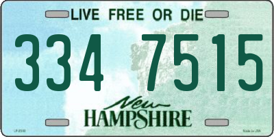 NH license plate 3347515