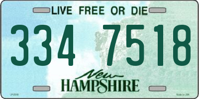 NH license plate 3347518