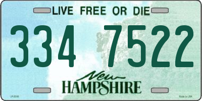 NH license plate 3347522