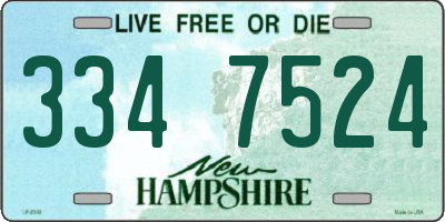 NH license plate 3347524