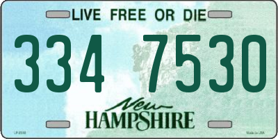 NH license plate 3347530