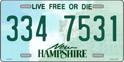 NH license plate 3347531