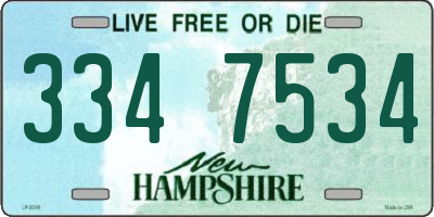 NH license plate 3347534