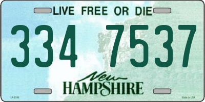 NH license plate 3347537