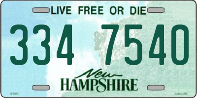 NH license plate 3347540