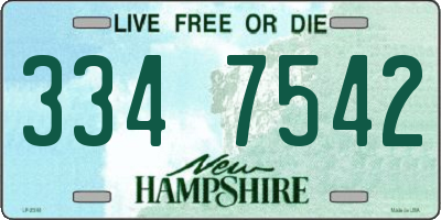 NH license plate 3347542