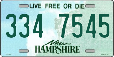 NH license plate 3347545