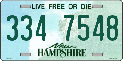 NH license plate 3347548