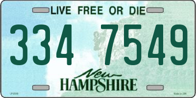 NH license plate 3347549