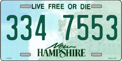 NH license plate 3347553