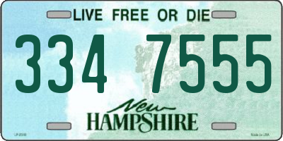 NH license plate 3347555