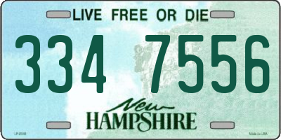 NH license plate 3347556