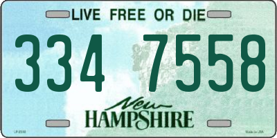 NH license plate 3347558