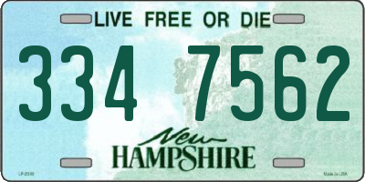 NH license plate 3347562