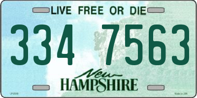 NH license plate 3347563