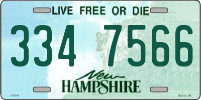 NH license plate 3347566