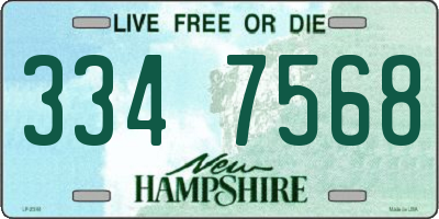 NH license plate 3347568