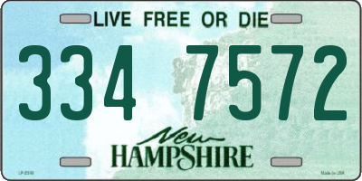 NH license plate 3347572