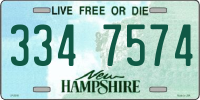 NH license plate 3347574
