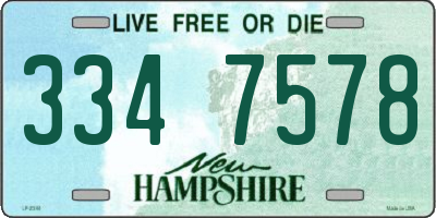 NH license plate 3347578