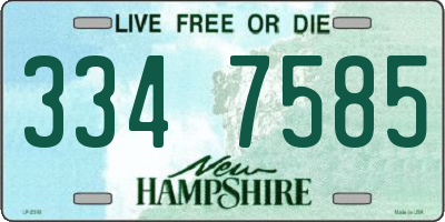 NH license plate 3347585