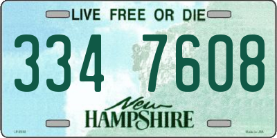 NH license plate 3347608