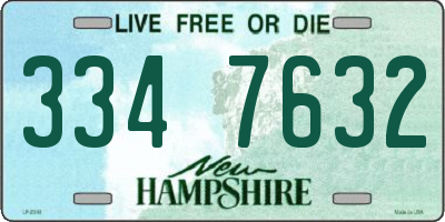 NH license plate 3347632