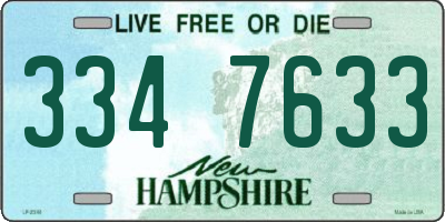 NH license plate 3347633